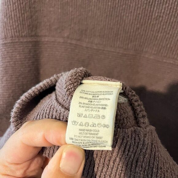 Free People Ottoman Slouchy Tunic Size Small oversized sweater ribbed knit mock - Picture 6 of 12